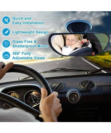 360 Rotatable Baby Car Mirror with Non-Slip Suction Cup - Rear Facing Child Safety View Mirror for Interior Car Seat - Black - Buy Online on GoSupps.com