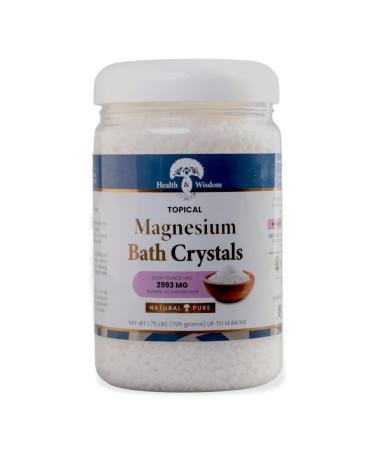 Health and Wisdom Magnesium Flakes Bath Crystal 28 OZ | Excellent Magnesium Supply | Provide Relief | Back Muscle and Stiffness | Natural | Pure | Great for Muscles and Joints | Tension & Fatigue