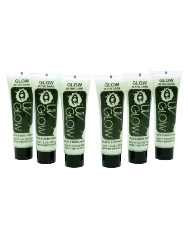 UV Glow 24 x 10ml invisible transparent body painting colors phosphorescent self -illuminating glow -colored night -light 'glow in the dark' make -up bodypaint - Buy Online on GoSupps.com