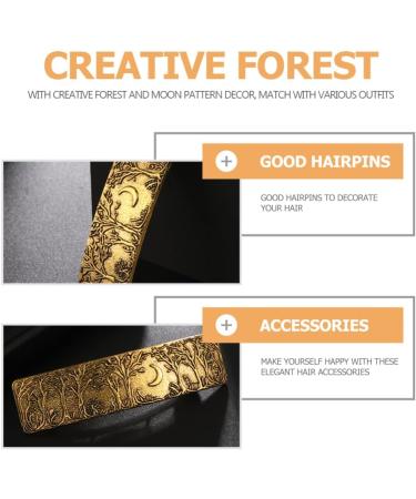 Metal Hairclip Metal Barrette French Hair Clip Retro Forest Moon Hairpin French Hairpin Women's Girls Fashion Hair Accessories Golden - Buy Online on GoSupps.com