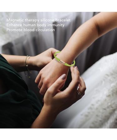 Negative Ion & Magnetic Sports Bracelet - Boost Blood Circulation for Basketball - Lightweight Green Silicone - Buy Online on GoSupps.com