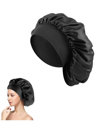Silk Hair Wrap for Sleeping Silk Hair Bonnet 1pcs Night Sleep Cap Silk Bonnet for Women Girls Hair Care Sleeping Head Cover Elastic Hat Hair Bonnet for Black Hair Curly Hair. - Buy Online on GoSupps.com