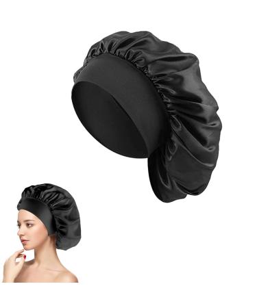 Silk Hair Wrap for Sleeping Silk Hair Bonnet 1pcs Night Sleep Cap Silk Bonnet for Women Girls Hair Care Sleeping Head Cover Elastic Hat Hair Bonnet for Black Hair Curly Hair.