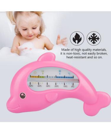 Cute Dolphin Bath Thermometer for Baby - Water Safety Measurement & Indoor Temperature (Rose Red Dolphin - Buy Online on GoSupps.com