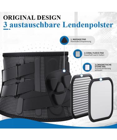 ZEAMO Back Bandage for Men & Women - Pain Relief Lower Back Belt with 5 Struts & 3 Types of Heated Pads - Ideal for Herniated Disc (Medium) - Buy Online on GoSupps.com