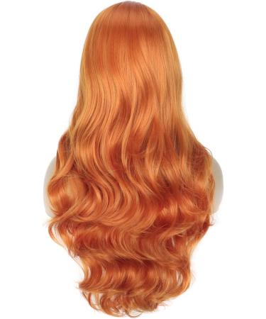 Colorfulpanda Long Wavy Orange Ginger Wig for Women - Realistic Synthetic Hair for Everyday and Halloween Parties - Buy Online on GoSupps.com