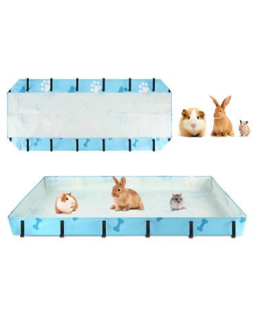 Mfsdai waterproof oxford fabric habitat for guinea pigs pet cage (cage not included) guinea pig bed linen cages liner washable hamster pipi pads for rabbits (blue) L 122*61*10cm blue