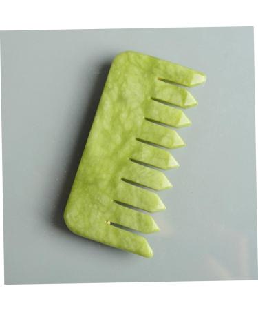 Beavorty Jade Massage Comb - Natural Gua Sha Tools for Scalp Massage & Hair Loss Relief | Green Ridge & Yellow Jade - Buy Online on GoSupps.com