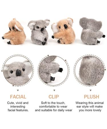 8-Piece Koala Stuffed Animal Clips Set - Small Koala Clip for Women's Hair & Pencil Hugger for Girls - Brown & Grey - Buy Online on GoSupps.com