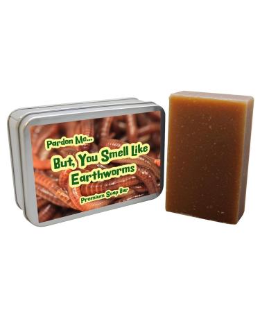 You Smell Like Earthworms Soap Bar - Gag Gift for Anglers & Outdoor Lovers | Unique Coffee Soap for Men & Women | Perfect Stocking Stuffer for Fishing Humor - Buy Online on GoSupps.com