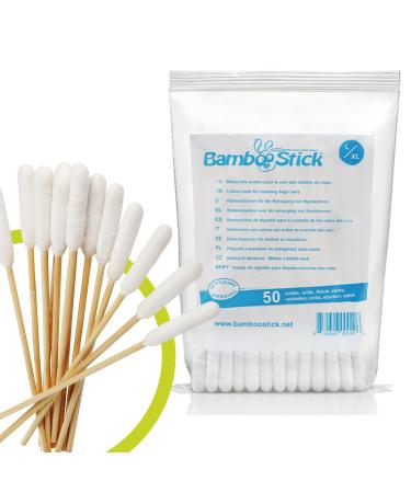 Bamboostick® - Pack of 50 L/XL Cotton Buds for Cleaning the Ears of Large Dogs - Easy to Use - Developed by a French Veterinarian (1)