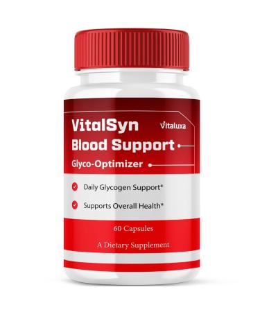 Vitalsyn Blood Support Vitalsin Glyco Optimizer Capsules Advanced Formula Supplement VitalsynBlood Glycogen Pills Blood Flow Balance Control Vitalsym Premium Blend Vital Syn Health (60 Capsules)