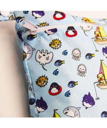 Egurs Waterproof Reusable Wetbag Diaper Bag - Nappy Bag Zoo & Letters | 30x28cm Ideal for Travel & Storage - Buy Online on GoSupps.com