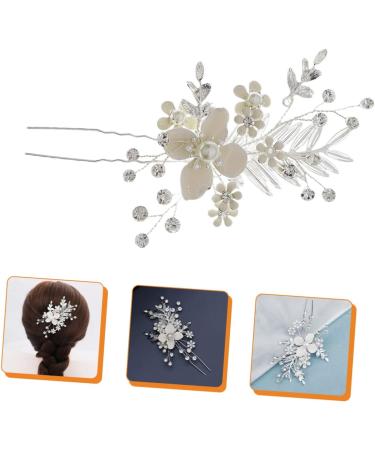 FRCOLOR Pearl Hair Pin Bridal Crystal Hair Clip Rhinestone Barrettes Headpiece for Women Bridal Hair Comb Bridal Hair Accessories Flower Girl Hair up Rhinestone Rhinestones Bride - Buy Online on GoSupps.com