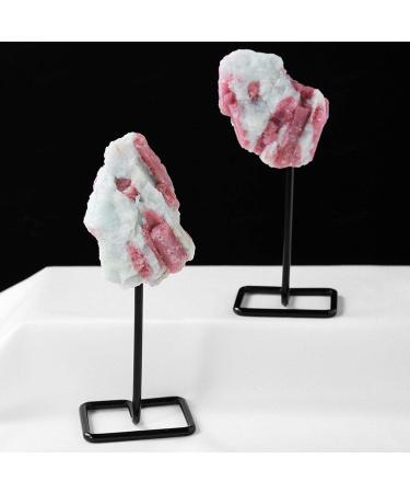 Crystal Rough Natural Rough Stones Pink Tourmaline with Display Stand Pink Crystal Original Speciment Raw Tourmaline of Plum Blossom for Home Decor Jewelry DIY Reiki Wicca Stone Set - Buy Online on GoSupps.com