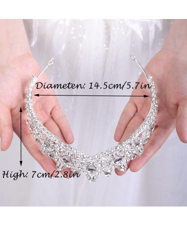 JWICOS Crystal Pearl Queen Tiara - Sparkling Headpiece for Women and Girls (Silver) - Buy Online on GoSupps.com