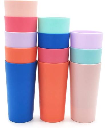 Unbreakable 26 oz Plastic Tumbler Glasses - Set of 12, Multicolor, Dishwasher Safe & BPA Free - Buy Online on GoSupps.com