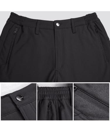 FREE SOLDIER Men's Outdoor Softshell Fleece Lined Cargo Pants - Black | Waterproof & Breathable Tactical Snow Ski Hiking Pants - 34W x 30L - Buy Online on GoSupps.com