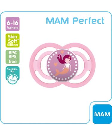 MAM Perfect Day Pacifier for Girls - Silicone 6+ with Adjustable Clip It! Fashion Pacifier Strap - Washable & Stylish - Buy Online on GoSupps.com