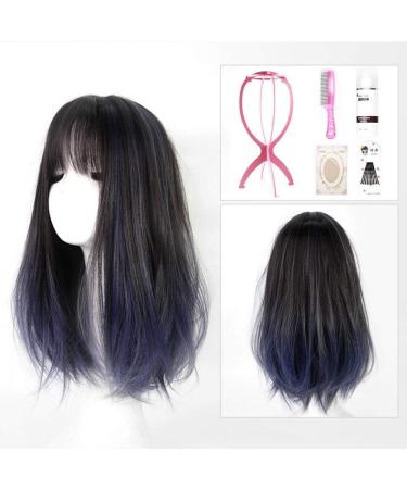 Buy BGHJUE Long Gradient Wig for Women - Natural Clavicle-Length Hair with Highlights - Full Headgear for Stunning Style - Buy Online on GoSupps.com