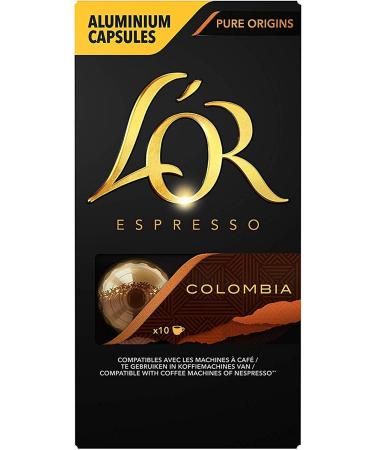 L'Or Espresso Café Colombia Intensity 8 - 50 Nespresso®* Compatible Aluminum Capsules (Pack of 5X10 capsules)