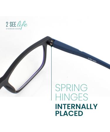 Premium Blue Light Reading Glasses for Men - Stylish & Durable 1.5x Blue Frame Readers - Comfortable for All Face Shapes - Buy Online on GoSupps.com