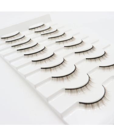 Buy 3D Mink Wispy Eyelashes - Natural Brown 9mm Lightweight & Reusable - 10 Pairs of Thin Band Fake Lashes for Stunning Looks - Buy Online on GoSupps.com