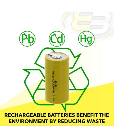 Exell C Size 1.2V 3000mAh NiCD Rechargeable Battery - Ideal for Data Testing Devices Electric Tools & Toys | International Shipping Available - Buy Online on GoSupps.com