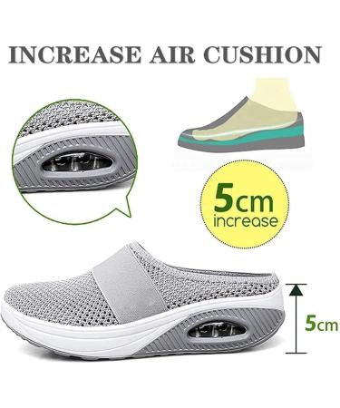 Women's Dark Grey Air Cushion Orthopedic Diabetic Walking Shoes with Arch Support - Size 8 - Buy Online on GoSupps.com