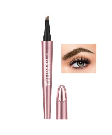 3D Magic Microblading Eyebrow Pen The Naturals Microblading Eyebrow Pen 4 Micro-Fork Tip Magic Eyebrow Pencil 3d Waterproof Contouring Pen For Makeup Light Brown