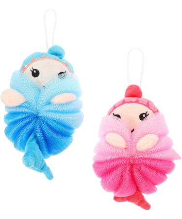 FRCOLOR 8 Pcs Mermaid Bath Loofahs - Exfoliating Mesh Puff & Body Scrubber for Kids - Ideal Shower & Bath Cleaning Sponge - Buy Online on GoSupps.com