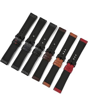 LOTOAK Leather Silicone Bracelet Compatible With Amazfit GTR 47mm Wrist Strap Compatible With Xiaomi Amazfit Pace/Stratos 1 2 3 / GTR2 / GTR 2e Watchband For GTR2 Coffee bk - Buy Online on GoSupps.com