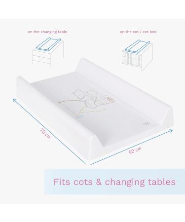 Baby Hard Base Changing Mat/Top Changer 70x50 cm fits 120x60 cm Cot Unisex Wedge Anti Roll Nappy Newborn Baby Waterproof Changing Mat with Raised Edges (Papa Bear) - Buy Online on GoSupps.com