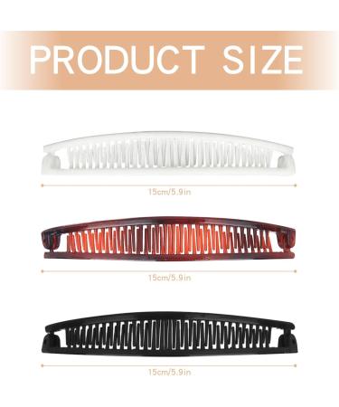 Luckious Brand 6 Pieces Banana Hair Clip Set: Versatile Hair Accessories for Effortless Styling - Wave Hair Clip Fork Hair Accessories for Women Girls (Black and Red and White) - Buy Online on GoSupps.com