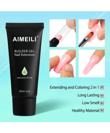 AIMEILI Builder Nail Gel Kit - 6 Colours 15ml | Nail Extension Gel Polish Acrylic | UV LED Builder Nail Gel Set - Nail Enhancement Gel Gifts Kit - Buy Online on GoSupps.com