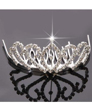 Mini 2.56 inchs Rhinestone Tiara Comb Crown for Girls Wedding Bride Prom Birthday Pegeant Prinecess Party - Buy Online on GoSupps.com