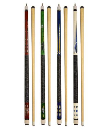 Set of 4 Pool Cues New 58" Billiard House Bar Pool Cue Sticks SET1518