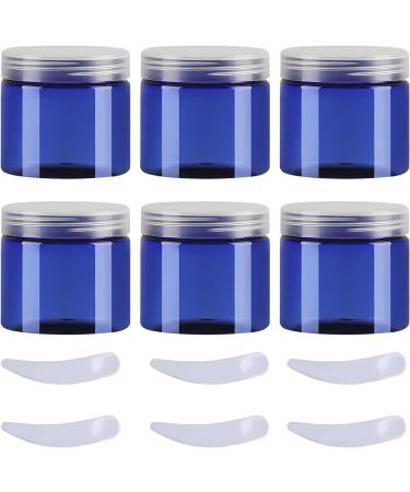 travel pots for cream small pots with lids Pack of 6   100ml Blue Plastic Cream Jars Cosmetic Pots with Clear Lids Containers for Toiletries (Color : Blauw Size : 50ml) 50ml Blauw