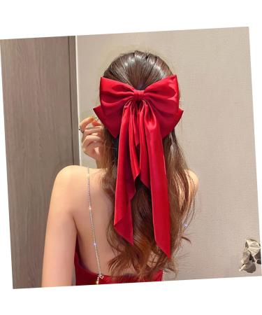 DOITOOL Satin Ribbon Hairpin Hair Clip Bows for Hair Barrettes for Teen Girls Hair Ribbons for Teen Girls Hair Bow Clips Hair Bows for Women Miss Bow Tie Headgear Metal Red - Buy Online on GoSupps.com