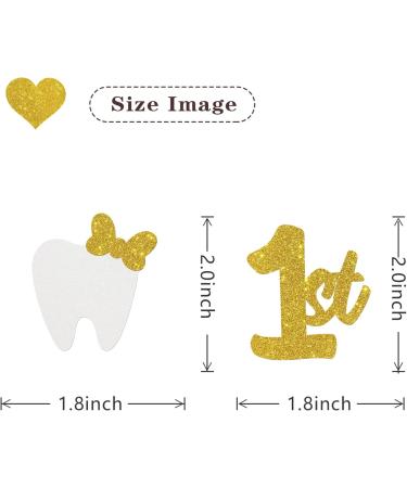 MonMon & Craft 1st Tooth Cupcake Toppers/Baby Shower Tooth Cupcake Toppers/Teeth Fairy Day/First Tooth Party Decorations/Gold Glitter - 24 Pcs - Buy Online on GoSupps.com