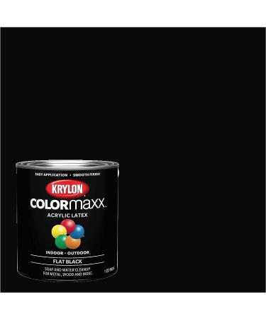 Krylon K05647007 COLORmaxx Acrylic Latex Brush On Paint - Black, 32 oz (1 Qt) | Indoor/Outdoor Use - Buy Online on GoSupps.com