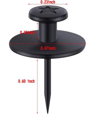 Hotop Double Headed Picture Hangers Nails - 50 Black Thumb Tacks for Home & Office Wall Decor - Buy Online on GoSupps.com