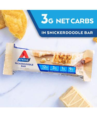 Atkins Snickerdoodle Snack Bar with Almond Butter - Keto Friendly, Gluten Free (5 Bars) - Buy Online on GoSupps.com