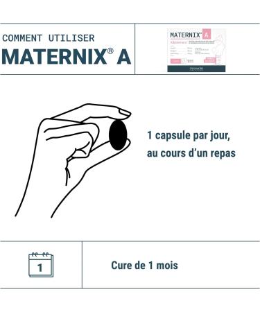 Densmore - Maternix A - Nursing Supplement - 100% Nutritional Intake - Vitamin C Omega 3 Vitamin D3 Zinc Vitamin E - 30 Capsules - 1 Month Treatment - Made in Europe - Buy Online on GoSupps.com