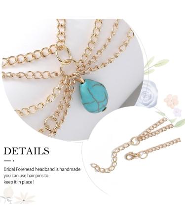 Jovono Boho Turquoise Head Chain Turquoise Headband Wedding Hair Accessories for Women and Girls - Buy Online on GoSupps.com