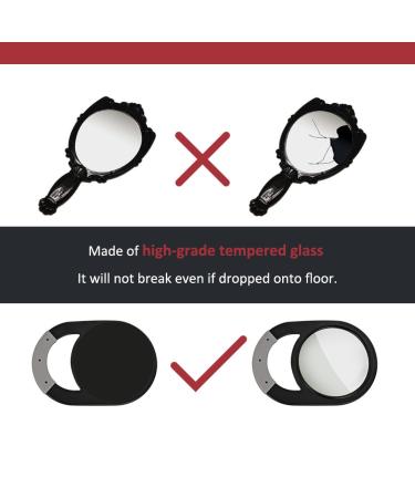 DEATTI Unbreakable Hand Mirror with Silicone Handle - Anti-Slip, Ideal for Salon, Barber Shops, Travel, Makeup, Shaving - 7.5 W x 11 L - 1 Count - Buy Online on GoSupps.com