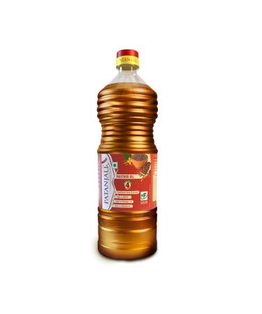 Pata'njali Pure Mustard Oil Natural Kachi Ghani Sarso ka Tel Healthy Cooking Oil for Daily Use - 1L