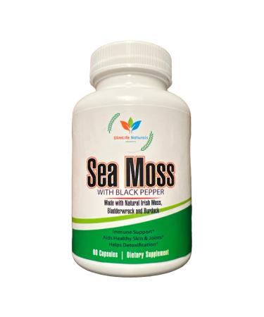 Organic Sea Moss Capsules1310 mg - 60 Organic Irish Moss Capsules with Organic Bladderwrack and Organic Burdock