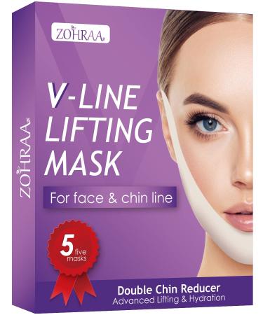 ZOHRAA V Line Shaping Face Masks V Line Lifting Mask Neck Lift Tape Hydrogel Collagen Mask Face Tightening Chin Mask for Moisturizing Skin