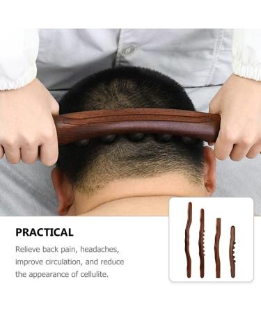 Lurrose Wooden Massage Tools Set - 4pcs Scalp & Manual Massage Roller for Back & Neck Relief - Buy Online on GoSupps.com